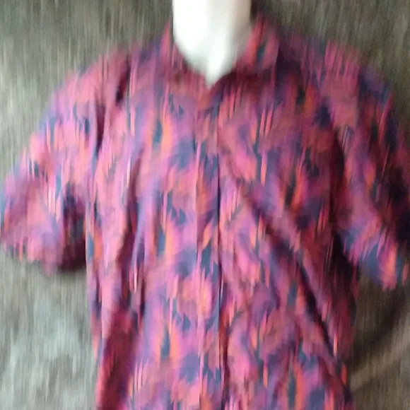 Men's Tropical Print Shirt - Pink and Blue - Picture 4 of 4